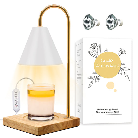 Candle Warmer Lamp, Dimmable Candle Warmer with Timer, Compatible with Yankee Candle Large Jar Candle with 2 Bulbs